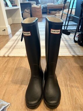 Hunter Black Knee-High Rain Boots